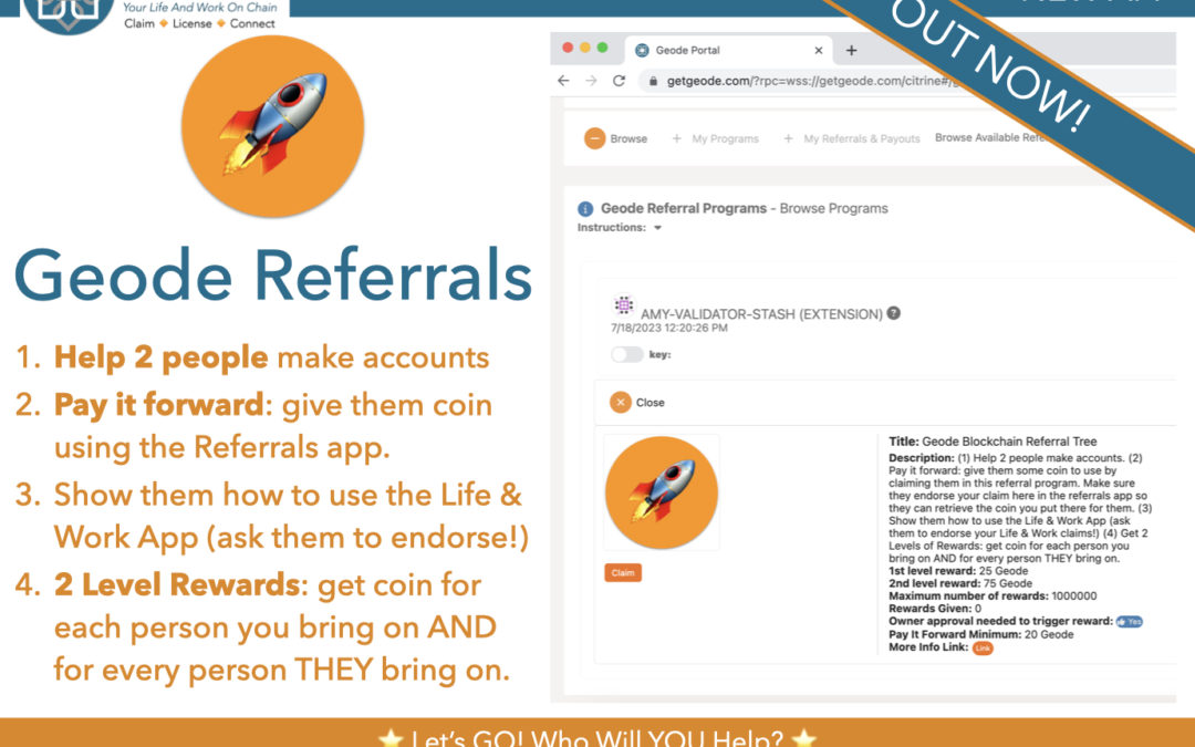 NEW APP! Geode Referrals – Earn Coin For Helping People Join Geode Blockchain!